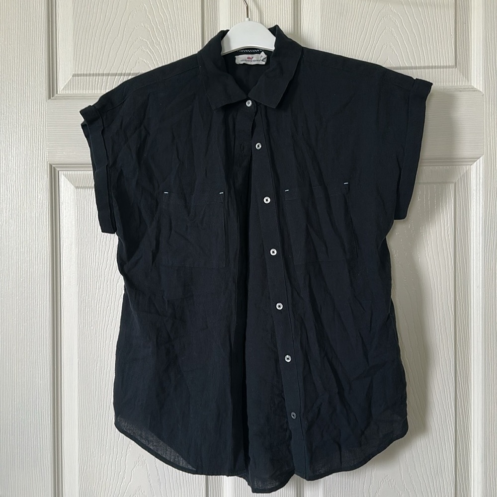 Vineyard Vines Women’s Black Button-Up Shirt Size XS NC0296